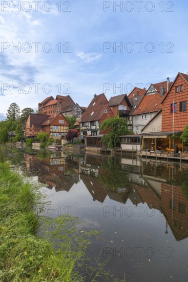 Old fishermen's settlement along the Werra, Bad Sooden, Allendorf, district Allendorf, street