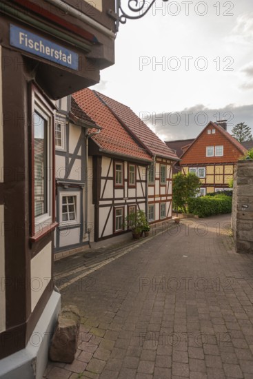 Old fishermen's settlement along the Werra, Bad Sooden, Allendorf, district Allendorf, street