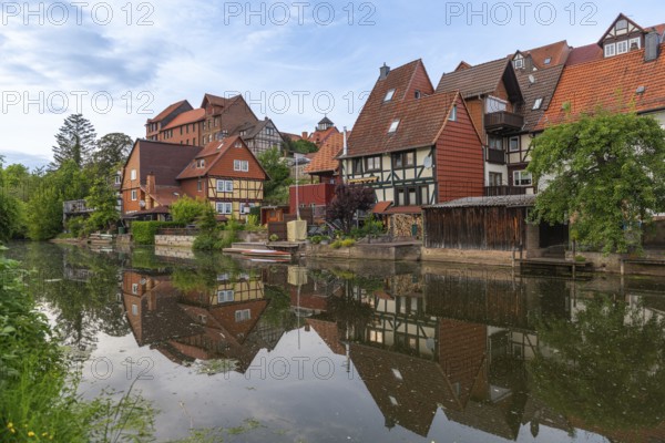 Old fishermen's settlement along the Werra, Bad Sooden, Allendorf, district Allendorf, street