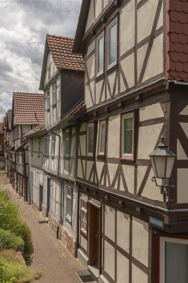 Old fishermen's settlement along the Werra, Bad Sooden, Allendorf, district Allendorf, street