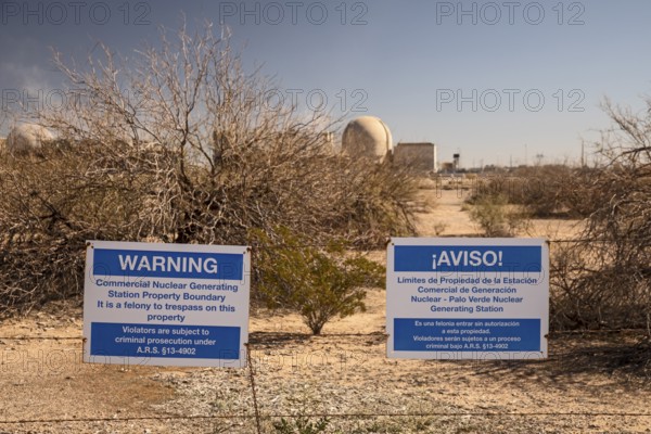 Tonopah, Arizona - No Trespassing signs at the Palo Verde Nuclear Power Plant. It is one of the