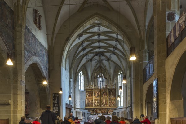 Interior of the late Gothic fortified church, St. Margaret's Church, 1414, Medias, Transylvania,