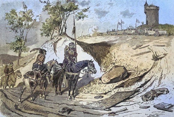 German Peasants' War, 1524-1526, Wagenburg der Bauern bei Königshofen/German Peasants' War, Wagon
