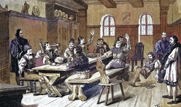 German Peasants War, 1524-1526, Junkers celebrate in a tavern/German Peasants War, Junkers