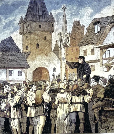 German Peasants' War, 1524-1526, Münzer predigt dem Volk in Klettgau/German Peasants' War, Münzer