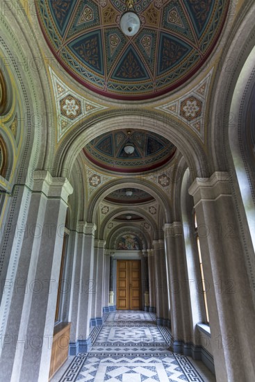 Vaulted ceilings in the corridors of the National Yuri Fedkovych University, founded in 1875,