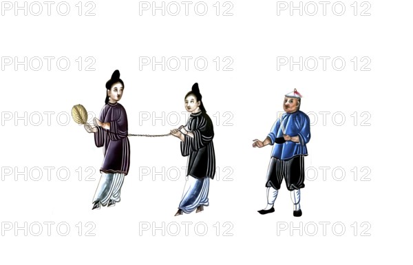 Jurisprudence, torture and punishment in medieval China, prisoner is carried away with a chain