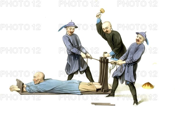 Jurisprudence, torture and punishment in medieval China, The Rack torture method. The victim of