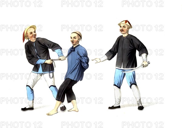 Jurisprudence, Torture and Punishment in Medieval China, This illustration shows a defendant being