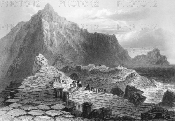 Basalt rocks at Giant's Causeway, Bushmills, Way of the Giant, County Antrim, Northern Ireland,