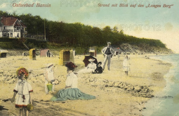 Historical postcard around 1900, Baltic resort Bansin, district of the municipality of Baltic