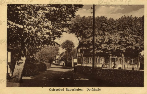 Historical postcard around 1900, Baltic resort Bauerhufen, today Chlopy, beach village,