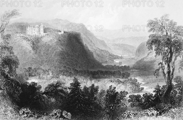 Castle Howard, Howard Castle on the mountain, Avonmore River valley, County Wicklow, Ireland,