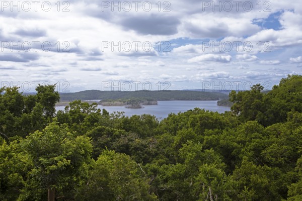 Lake Yaxha in rainforest or jungle, Yaxha-Nakum-Naranjo National Park, Biósfera Maya Nature