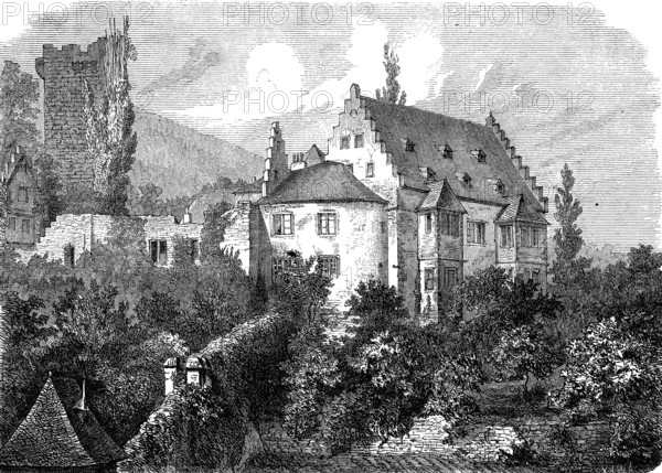 Miltenburg, the Mildenburg is a hill castle built around 1200 above Miltenberg, Bavaria, Germany,