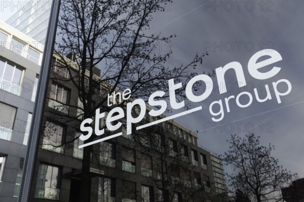 The Stepstone Group, logo at Germany headquarters, recruiting platform, Düsseldorfer Medienhafen,