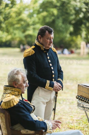 Slavkov u Brna, Czech Republic, Eastern Europe. Emperor Bonaparte played by Roberto Colla and his