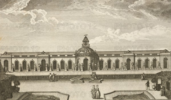 Picture gallery in the Royal Garden of Sanssoucy, Sanssouci in Potsdam, around 1850, Germany,