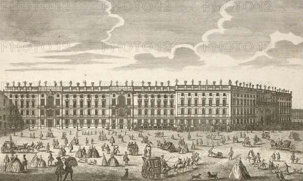 Royal Palace in Berlin, seen from Paradeplatz, around 1850, Germany, authentic, digitally restored