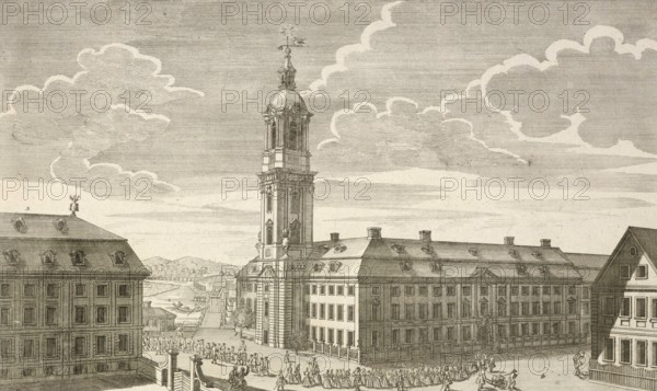 Large Friedrichs Hospital and Orphanage in Berlin, around 1850, Germany, authentic, digitally