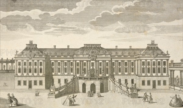 Royal Palace in Potsdam, garden side, around 1850, Germany, authentic, digitally restored