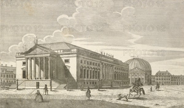 Royal Opera House in Berlin, Germany, around 1850, authentic, digitally restored reproduction from