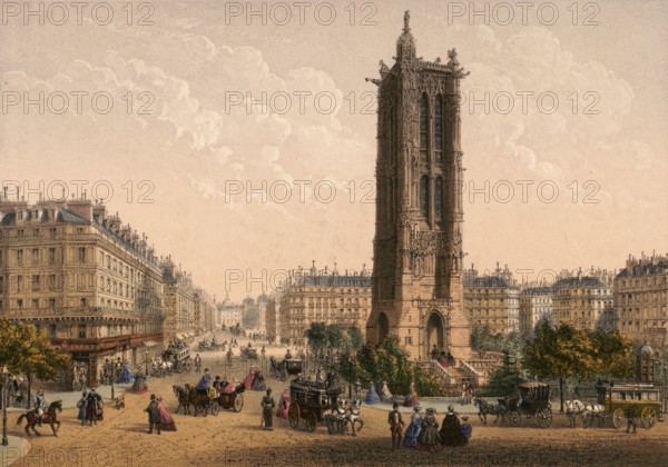 The Tour Saint-Jacques, late Gothic tower in the 4th arrondissement of Paris, the only remnant of