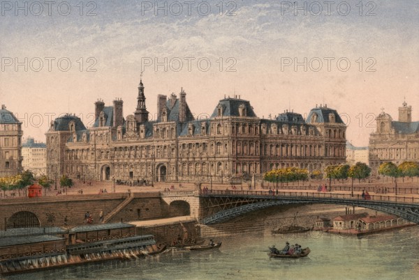 Hôtel de Ville, the monumental city hall of Paris and seat of the city administration, Paris around