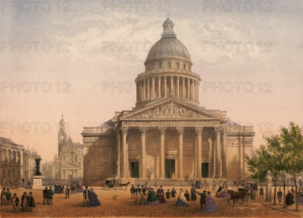 The Pantheon in Paris, a monumental classicist building in the Latin Quarter. Originally