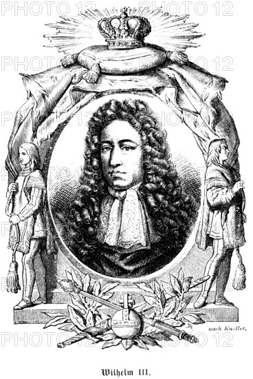Prince William III of Orange (1650-1702) Governor of Holland, Glorious Revolution in England,