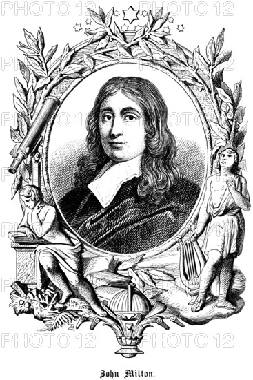 John Milton (1608-1674) English poet and politician under Oliver Cromwell, writings against the