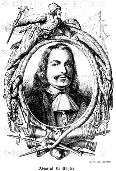 Michiel Adriaenszoon de Ruyte, Dutch Admiral De Ruyter (1607-1676) navy, naval hero, Anglo-Dutch