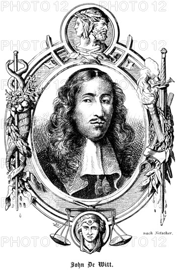 Juhan or Jan de Witt (1625-1672) Council pensioner of Holland, first statesman of the Republic of