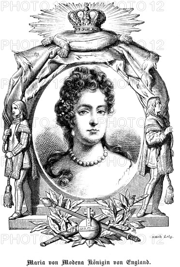 Mary of Modena, Queen of England, Scotland and Ireland, (1662-1694) Mary II. Queen of England,