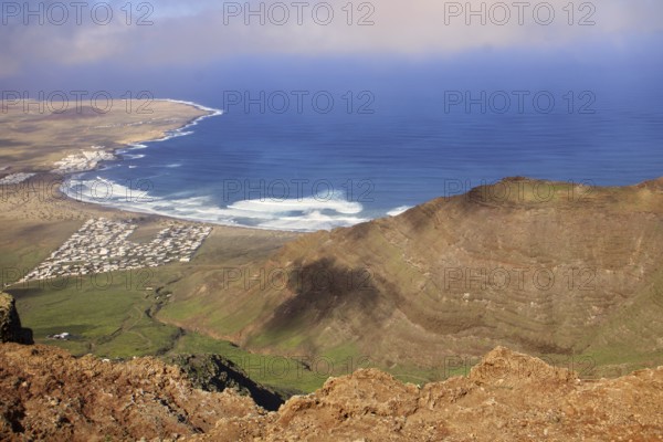 Coastal landscape with waves and headland seen from Mirador de Ermita de Las Nieves, Mirador de