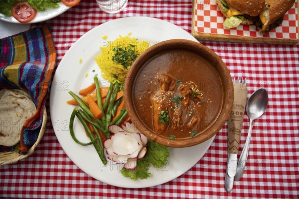 Traditional Dish, Pepian de Pollo, Chicken Stew, Panajachel, Atitlán, Sololá Department, Guatemala