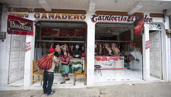 Butcher Shop in Chichicastenango, Highlands, El Quiché Department, Guatemala