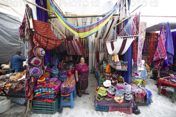 Mayan woman wearing traditional clothes at the market in Chichicastenango, Highlands, El Quiché