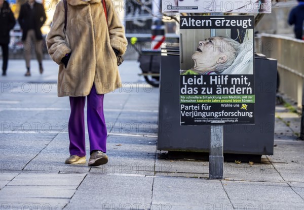 2026 state election in Baden-Württemberg. Election poster in the city center of Stuttgart. Poster