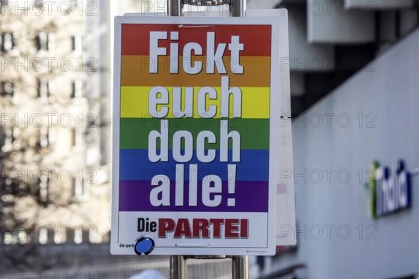 2026 state election in Baden-Württemberg. Election advertising in the city center of Stuttgart.