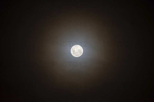 Full moon in the sky with courtyard