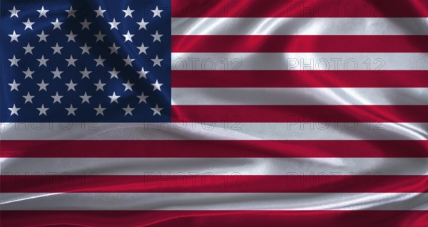 United States flag with cloth textured background. National flag of the United States with