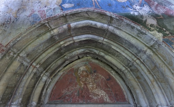 Frescoes in the archway of Humor Monastery, Romanian Orthodox Women's Monastery, 1530, Gura