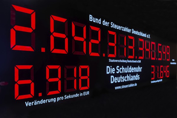 Germany's debt clock, as of 21.01.2026, government debt in Germany 2 trillion 642 billion 313
