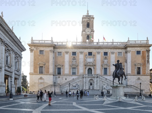 Equestrian statue of Marcus Aurelius in front of the Senatorial Palace (Palazzo Senatorio) in the