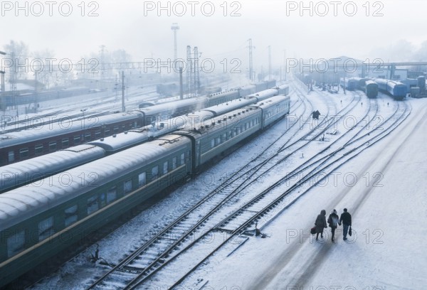 Irkutsk, Siberia, Russia. The train station where the Trans-Siberian railway stops mid-way in its