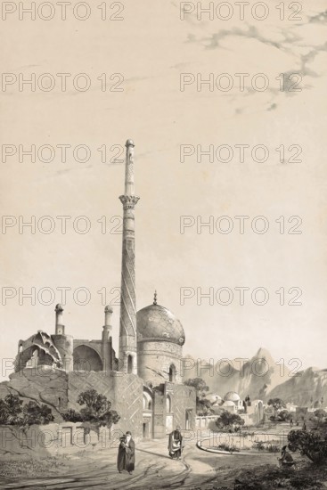 Baba Soukhteh Mosque, Mosquee Baba-Souctah, historical building in Isfahan, Iran, authentic,