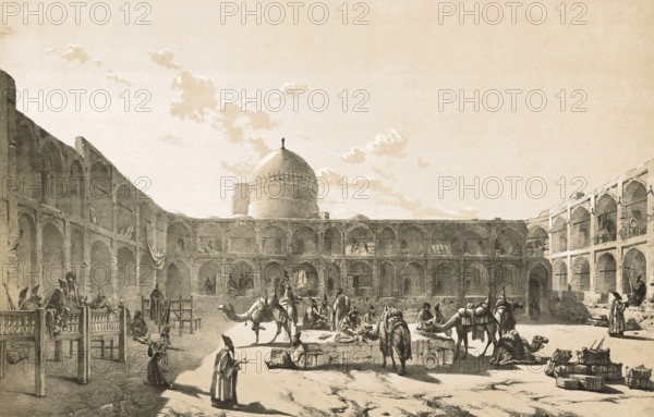 The caravanserai of Sa'd al-Saltaneh, Saraye Sa'd ol-Saltaneh, in Qazvin, also Casbin, Iran, is one
