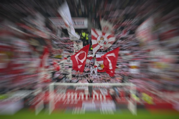 Fan block, fans, fan curve, flags, atmosphere, atmospheric zoom effect, zoomed, explosion effect,