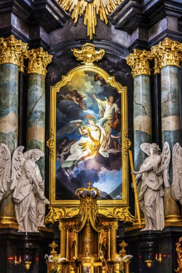 Altarpiece by Tadeusz Kuntze (ca. 1758), Pauline Basilica, Church on the Rock, 14th century,